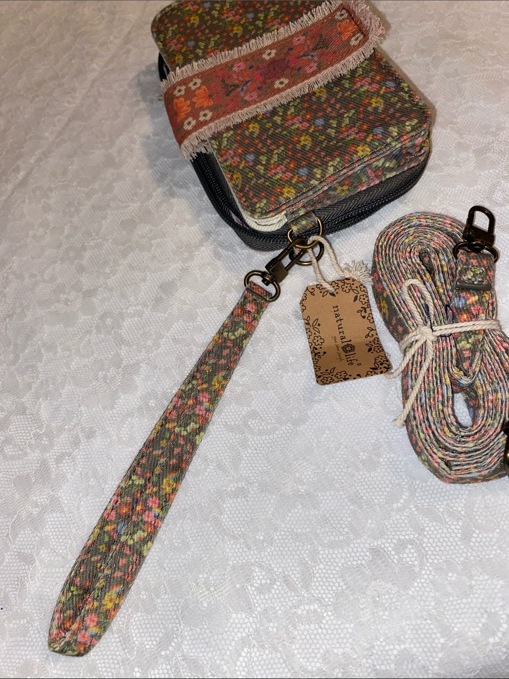 NATURAL LIFE Multicolor Floral Crossbody Wallet with Detachable Strap - Picture 6 of 8